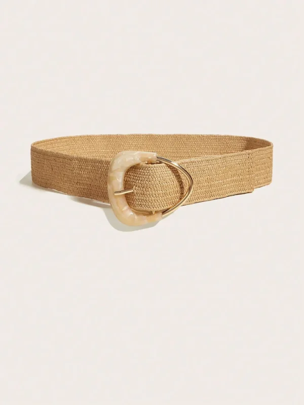 1PC Boho Summer Elastic Wide Waist Belt Women's Decorative Woven Belt for Dresses Suits Beach Vacation Casual Outfits - Image 2