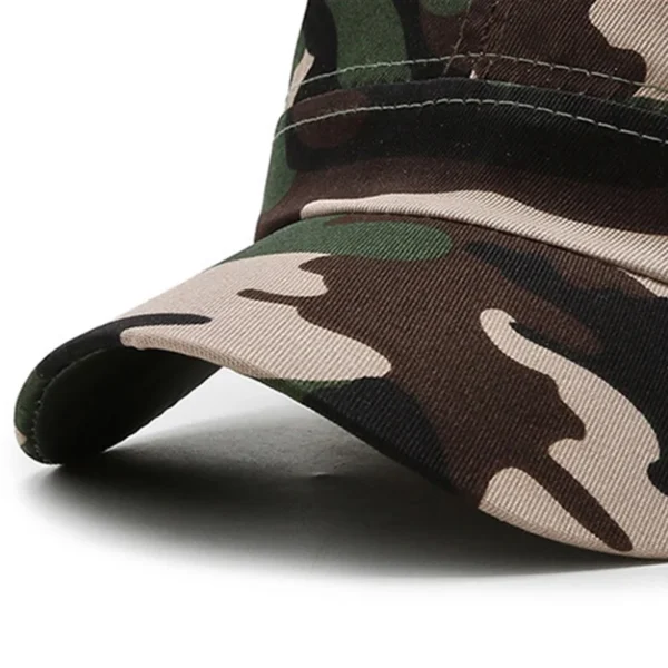 Camouflage Men's Baseball Cap Fishing Hat Cotton Flat Cap Adjustable Outdoor Breathable Visor Sun Protective Hat Summer Sun Hat - Image 6