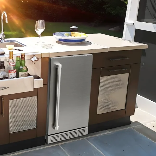 15 Inch Outdoor Refrigerator,Weather Proof Stainless Steel Beverage Beer Cooler Under Counter Fridge,Indoor/Outdoor Refrigerator - Image 2
