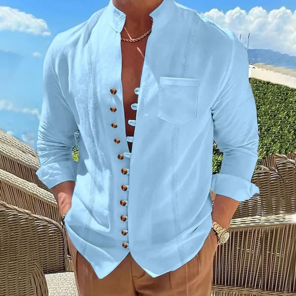 Mens Digital 3d Printed T Shirt Short Sleeved Shirt Lapel New Men'S Casual Stand Up Collar Shirt Fashion Shirt Male Clothes - Image 4