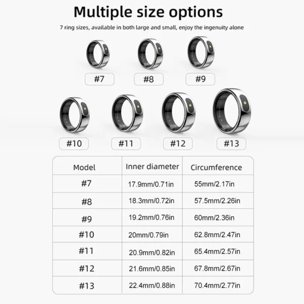 For Xiaomi Samsung Phone Smart Ring R08 Bluetooth-Compatible Electronic Smartring 5ATM Waterproof Fitness Tracker Sleep Tracker - Image 6