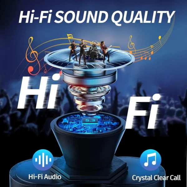 Wireless Earphone Bluetooth 5.3 Headphone 60H Playback LED Power Display Ear Buds Mic Noise Cancellation Stereo Sound Earphones - Image 5