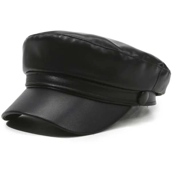 Spring and Autumn Versatile Beret Retro Flat Top Visor Small Face Black Painter Hat Fashion Hat Classic Versatile Adjustable