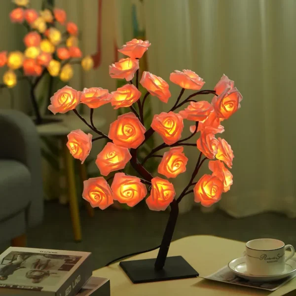 LED Rose Tree Lights 24LEDs USB Operated Table Lamp Atmosphere Lighting for Wedding Party Gift Birthday Festival Lover Home Deco - Image 4