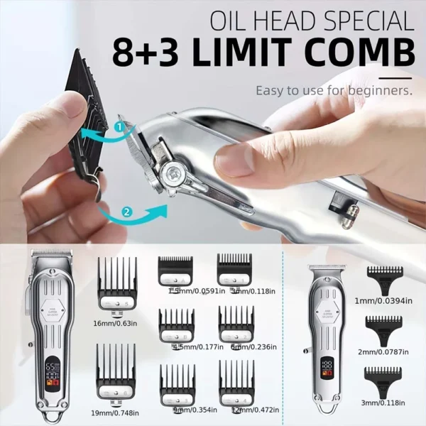 Professional Hair Clippers/Hair Trimmer/Beard Shaver Kit for Men Barber Clipper Hair Cutting Kit Gifts for Men - Image 4