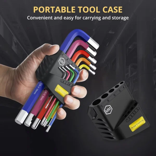 9PCS Allen Wrench Set 6150CRV S2 Material Torx Key Set Portable Colored Hexagon Wrench Flat Head for Vehicle Bicycle Repairs DIY - Image 6