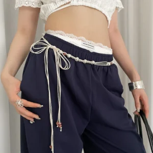 Bohemian Style Flower Beads Waist Belt For Women High-End Versatile Skirt And Jeans Waist Chain For Summer Belt Accessory
