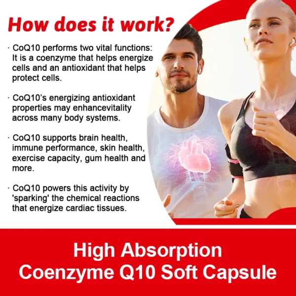 120 CoQ10 + Resveratrol Capsules Supplement to Support Energy, Vitamins, Heart Health and Blood Pressure Levels - Image 5