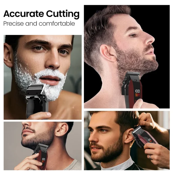 Sejoy Cordless Hair Clippers for Men Trimmers Set for Barber with LED Display Professional Slick Hair Cut Self-Sharpening Blades - Image 6