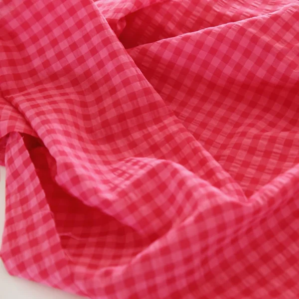 145x50cm Spring and Summer Yarn Dye Pitaya Red Plaid Yarn-Dyed Polyester Cotton Linen Washed Cloth Shirt Dress Clothing Fabric - Image 3