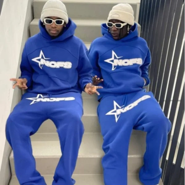 American Classic Hooded Sweatshirt Loose Hip Hop Skateboard Nofs Hoodies Unisex Autumn Winter Trend Street Sweatshirt Set - Image 3