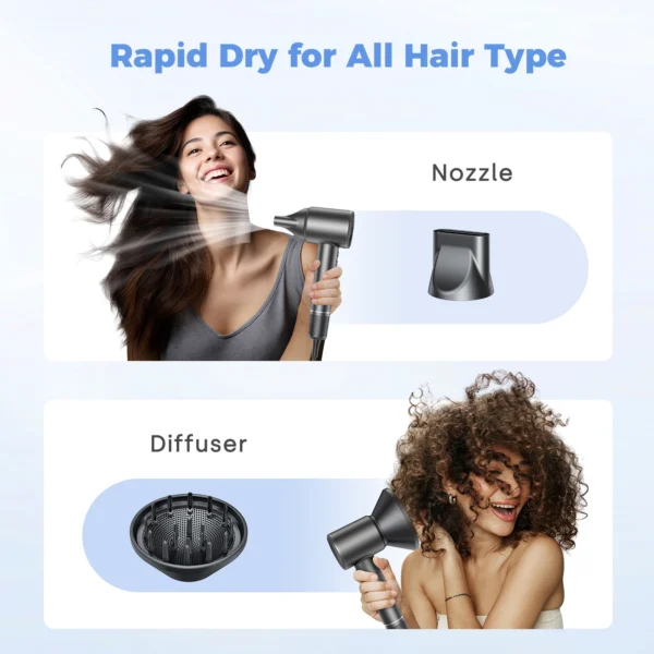 500 Million Ions Hair Dryer High-Speed 120000 RPM Electric Low Noise, Constant Temperature And Quick Drying For Home Salons - Image 6