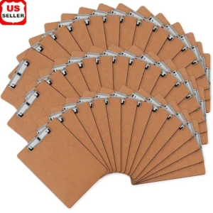 42 Pack Hardboard Clipboards Low Profile Clip A4 Letter Size Eco Friendly Writing Surface School Office Outdoor Use