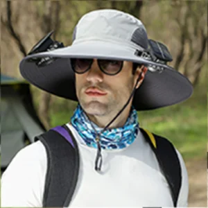 Men Sunshade Hat With USB Rechargeable Fan Men Quick Drying Solar Powered Fan Hat Sun Protective Hat Adult Cooling Fan Visor Hat