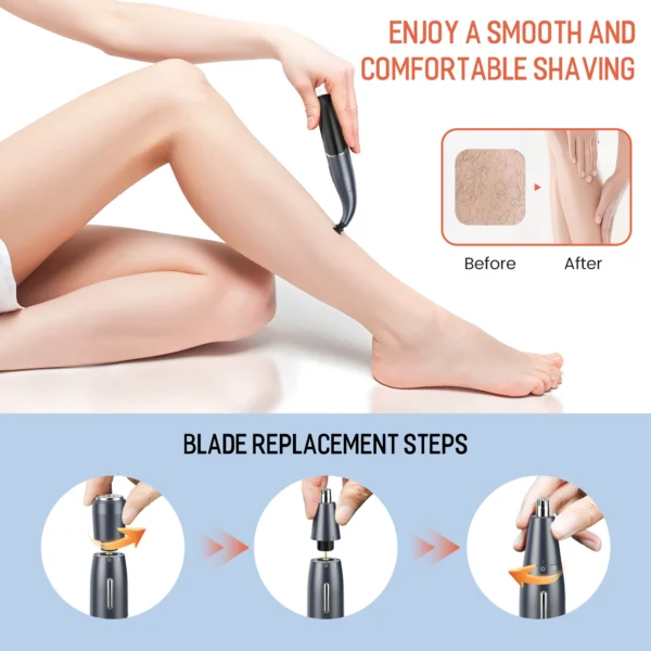 Sejoy 6 In 1 Body Hair Trimmer Kit Electric Beard Shaver Men&Women Nose Hair Trimmer Eyebrow Razor Portable Body Shaver IPX5 - Image 4