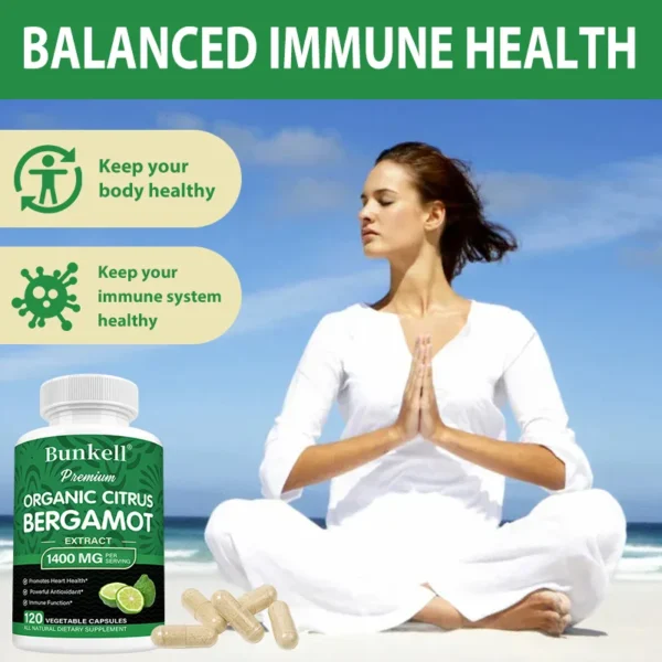 Organic Citrus Bergamot 1400 Mg - Cardiovascular, Circulatory, Skin Health - Supports Healthy Triglyceride Levels, Antioxidant - Image 6