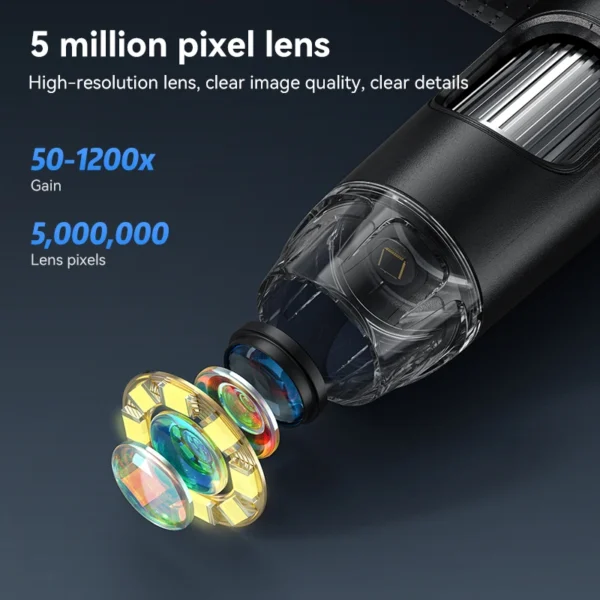Portable 7" IPS Digital Microscope 1200X Magnification HD USB Professional Electron Microscopios for Phone Soldering Repair Tool - Image 4