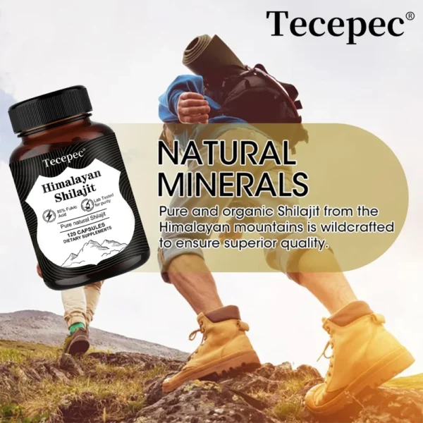 Natural Himalayan Shilajit Capsules - Rich in 85+ Trace Minerals, Good for Brain, Energy, Muscles, Joint Support, Heart Health - Image 4