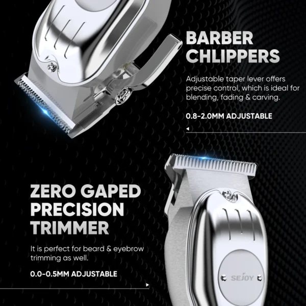 Sejoy Professional Combo Kits Hair Clipper Electric Hair Trimmer kits For Men Rechargeable Cordless Haircut Machine for Barber - Image 3