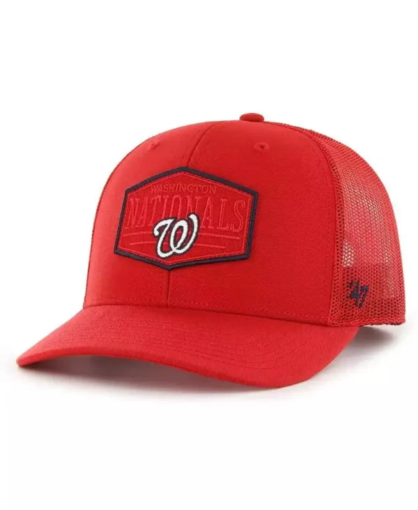 '47 Brand | Men's Red Washington Nationals Ridgeline Tonal Patch Trucker Adjustable Hat