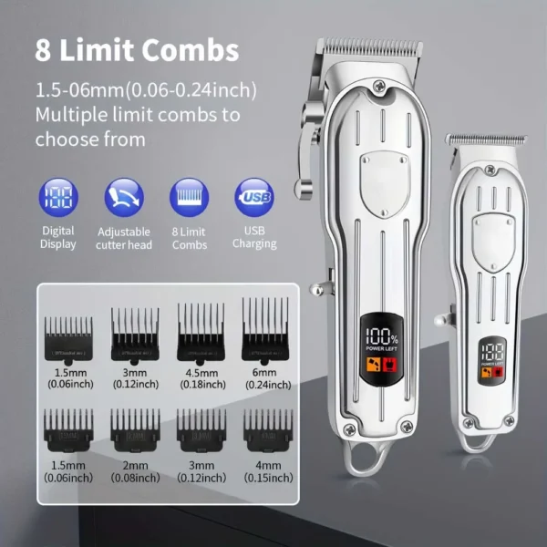 3 in1/1pc Hair Cutting Grooming Kit Professional Hair Clippers and Shaver Set Cordless Beard Trimming for Men - Image 4