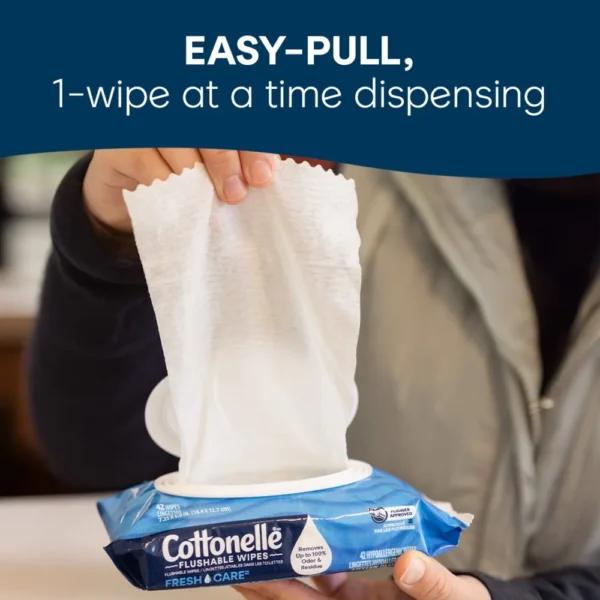 Fresh Care Flushable Wet Wipes 100% Septic Safe 42 Count Packs Good Adults Removes Odor Residue Gentle on Skin Eco Friendly - Image 5