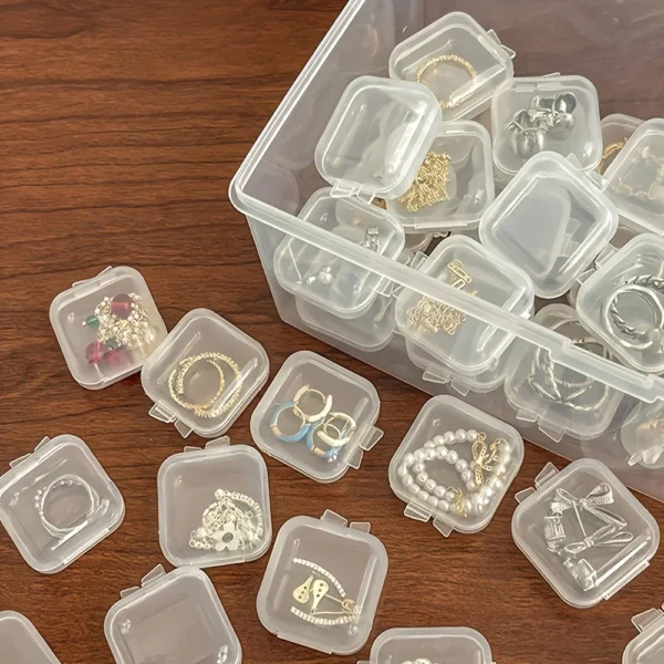 30pcs Clear Plastic Storage Box Set,Space-Saving, For Jewelry, Earrings, DIY Crafts, Hardware, Versatile, Desktop Installation - Image 5