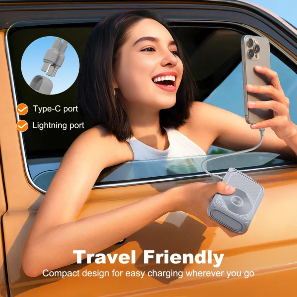 PD 22.5W Fast Charging 10000mAh Magnetic Wireless Power Bank USB Type-C Detachable Data Cable Phone Holder Emergency PowerBank - Image 4