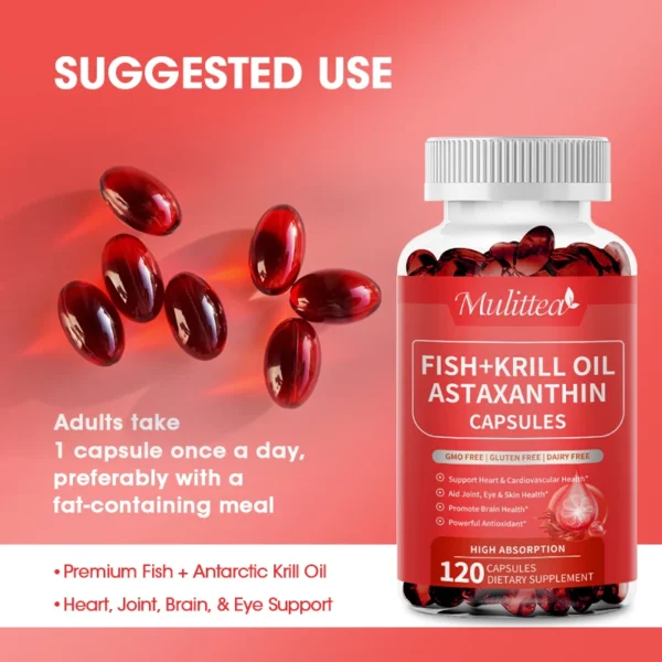Mulittea Astaxanthin Capsules Promotes Cardiovascular Health and Accelerates Metabolism supporting Eye, Joint & Skin Health - Image 5
