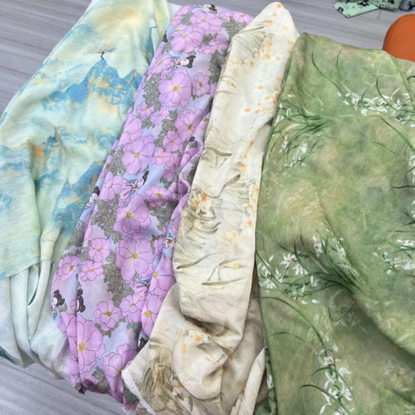 Summer Thin Linen New Chinese Style Dress Fabric， Figure National Style Cheongsam Shirt Fabric - Image 6