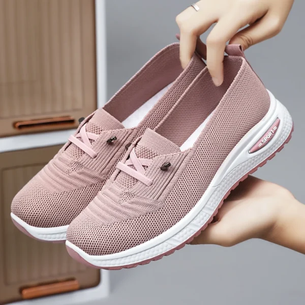 Womens Casual Shoes Lightweight Tennis Running Sports Shoes Spring Summer Mesh Shoes Soft Breathable Comfortable Flat Shoes - Image 4