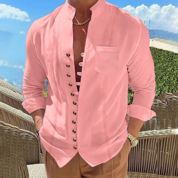 Mens Digital 3d Printed T Shirt Short Sleeved Shirt Lapel New Men'S Casual Stand Up Collar Shirt Fashion Shirt Male Clothes - Image 3