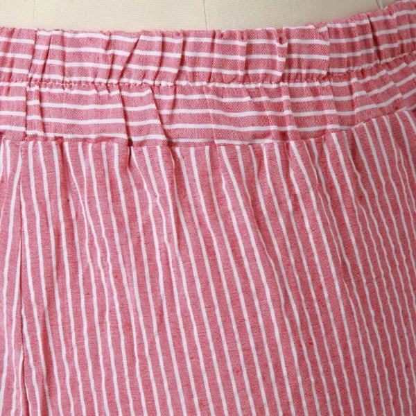 Long Linen Pants Women Women Summer Fashion Striped Print Button Casual Versatile Loose High Waist Yoga Dress Pants For Women - Image 7