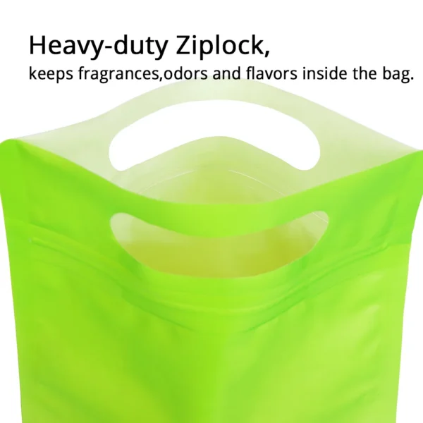 50Pcs Eco Friendly Standing Up Zip Lock Bag Multifunctional Snack/Coffee Bean Food Storage Pouches Matte Green With Hang Hole - Image 5