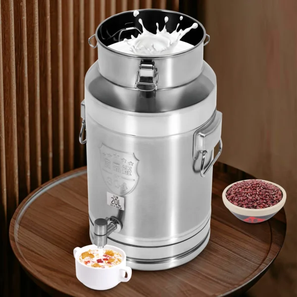 Stainless Steel Milk Can Transport Barrel Beverage Drink Dispenser with A Spigot 20L 25*46cm for Storing Liquid Products - Image 2