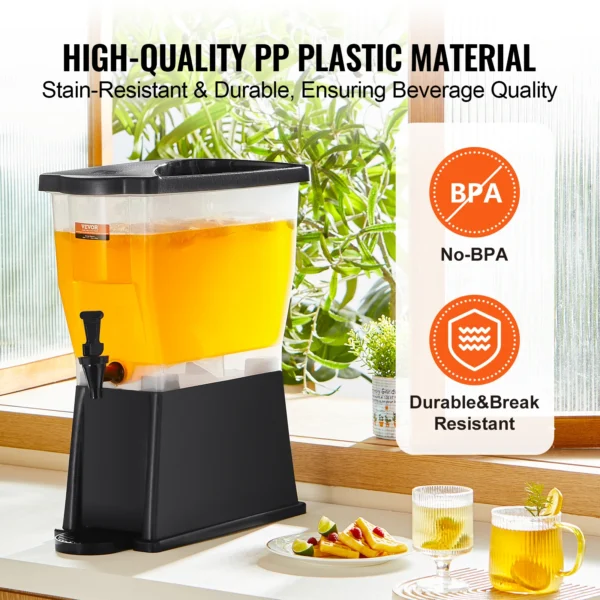 VEVOR Beverage Dispenser for Parties Plastic Juice Dispenser Tea Lemonade Juice Water Dispenser for Restaurants Hotels Parties - Image 4