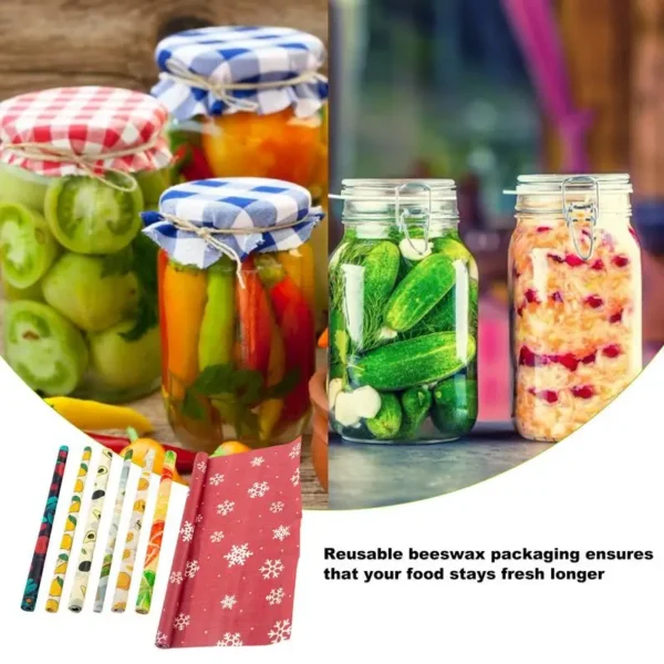 Beeswax Wrap Reusable Natural Food Grade Preservative Cloth Organic Cotton Eco Friendly Sustainable For Kitchen Food Storage - Image 2