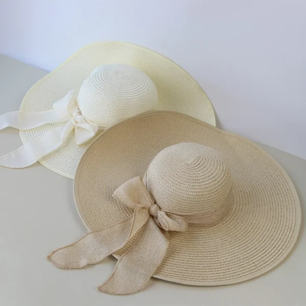Summer Women Straw Hat Bowknot Wide Brim Floppy Panama Hats Female Lady Outdoor Foldable Beach Sun Cap - Image 4