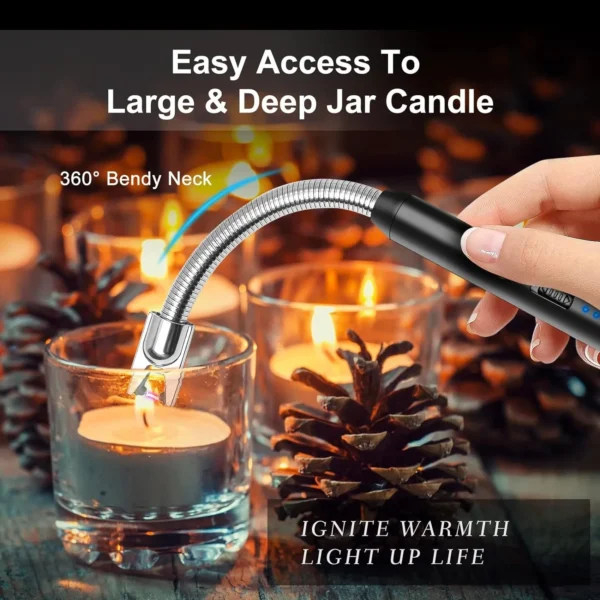 3pcs Rechargeable Electric Lighters, TYPE-C Plasma Arc Kitchen Lighter, Windproof Arc Lighter, Candle Lighter, BBQ Grill Lighter - Image 2