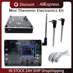 Mini Theremin Electronics Kit with Screen Display Retro Audio Player Electronic Creative Musical Instrument for Music Lover