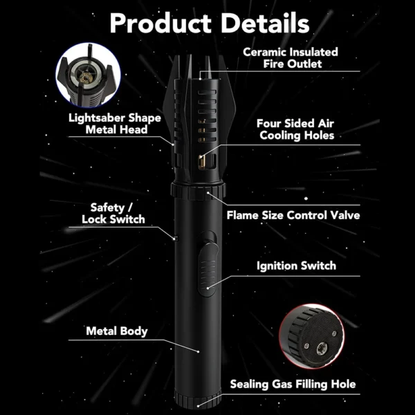 Windproof Turbo Torch Jet Butane Gas Lighter 360 Degree Inverted Ignition Cigar Lighters for Kitchen Candles BBQ Baking Camping - Image 3