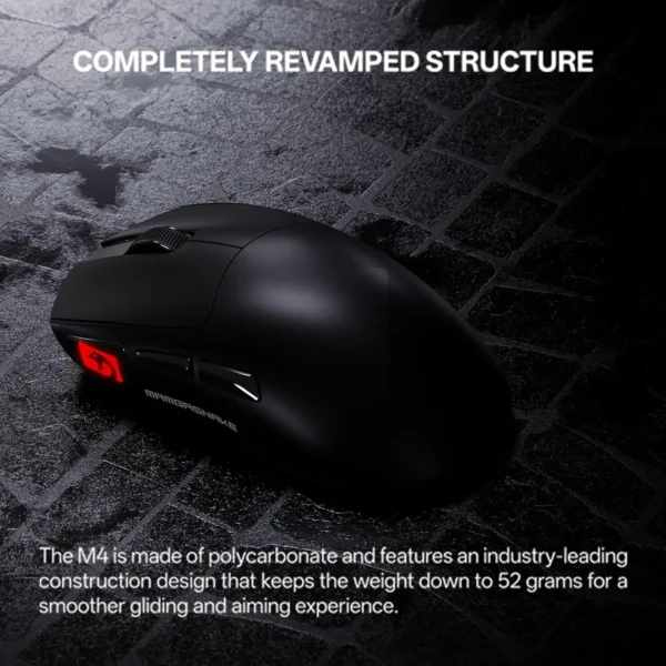 MAMBASNAKE M4 Wireless Gaming Mouse, 52g Lightweight BT/2.4Ghz/Wired Computer Mouse, PAW3311 24K DPI Optical Sensor - Image 4