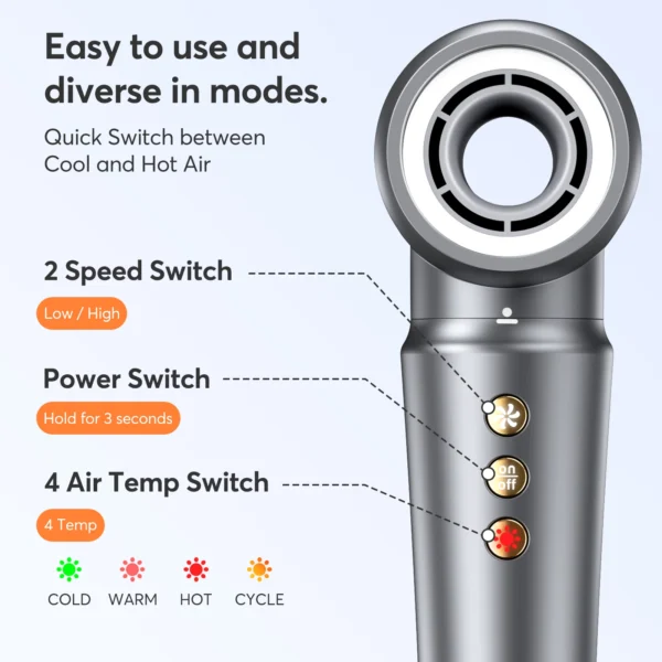5-in-1 Hair Dryer Airstyler Ion Multistyler Hot Air Brush, 110,000 rpm with 32 mm Automatic Curling Iron, Straightener - Image 6