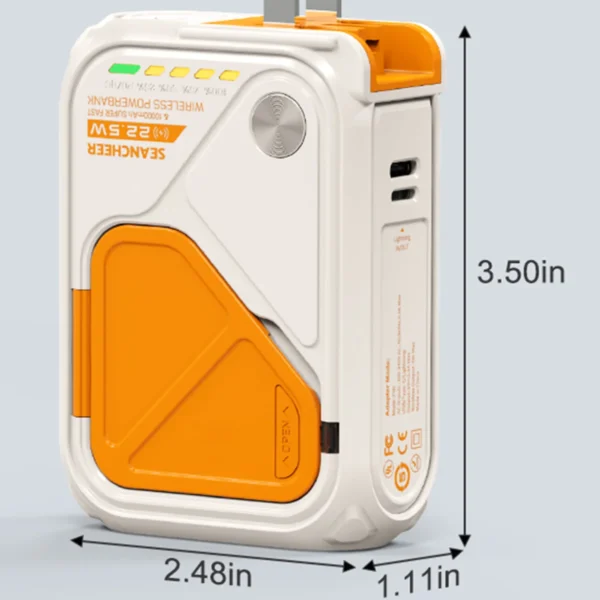 6-in-1 multifunctional power bank magnetic magnetic adsorption for wireless charging, 10000 mAh phone holder 22.5W fast charging - Image 2