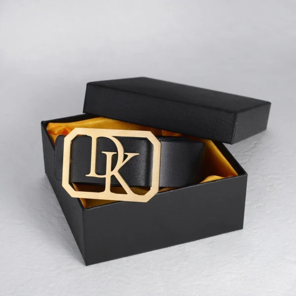 Customized Personalized Letters Design Double Buckle Unisex Accessories For Friend High Quality PU Leather Belt Stainless Steel - Image 2