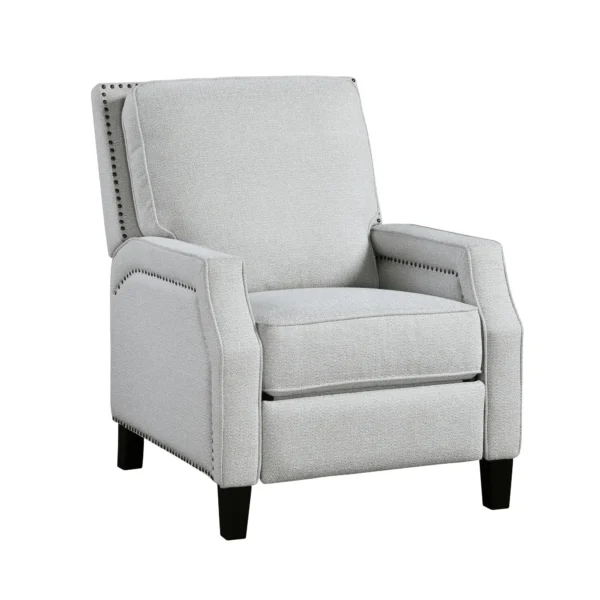 Push Back Reclining Chair Transitional Style Gray Chenille Upholstery 1pc Cushion Seat Modern Living Room Furniture - Image 4