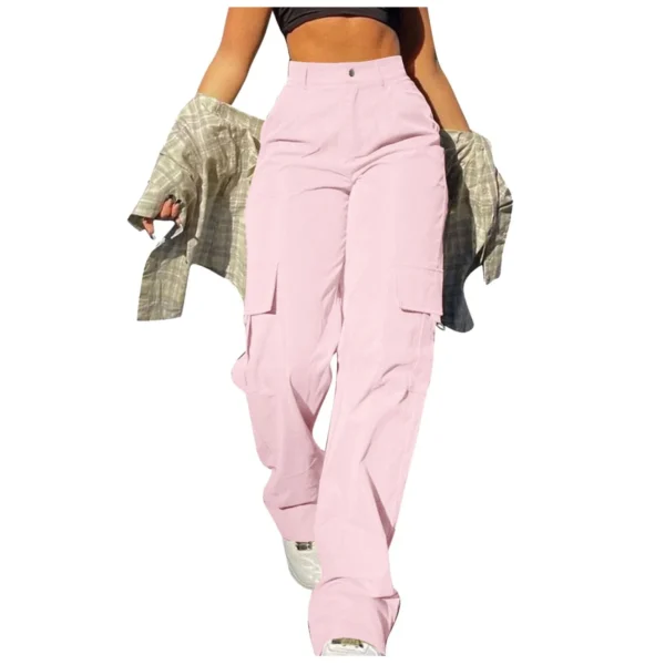 2024 Fashion Harajuku Cotton Linen Trousers Stretch Twill High Waisted Wide Leg Pants Casual Straight Leg Chino Y2k Clothes - Image 8