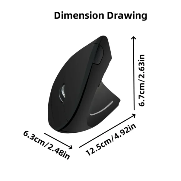 Ergonomic Wireless Mouse, Vertical Mouse 6 Buttons, Right Handed Lateral Mouse, Non-Rechargeable Mouse for PC Laptop (Battery ） - Image 3