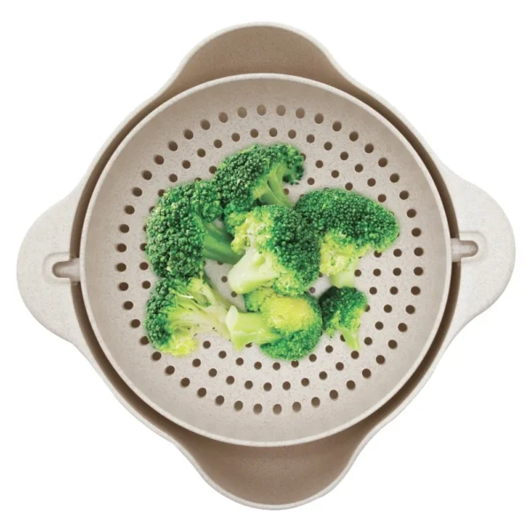 ECO Colander Bowl Set Nestable Design BPA Free Heat Resistant Kitchen Tool Food Safe Easy Storage 1.37qt 1.87qt - Image 4
