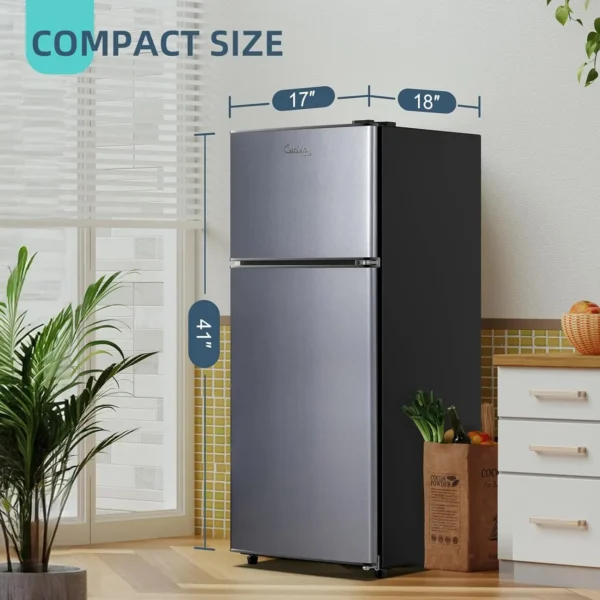 4.2 Cu.Ft Small Refrigerator with Freezer, Mini Fridge Double Door,Energy-Efficient, Large Capacity, Ideal for Office, Dorm - Image 3